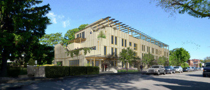 A rendering of the four-story development at 604 East 40th Street.